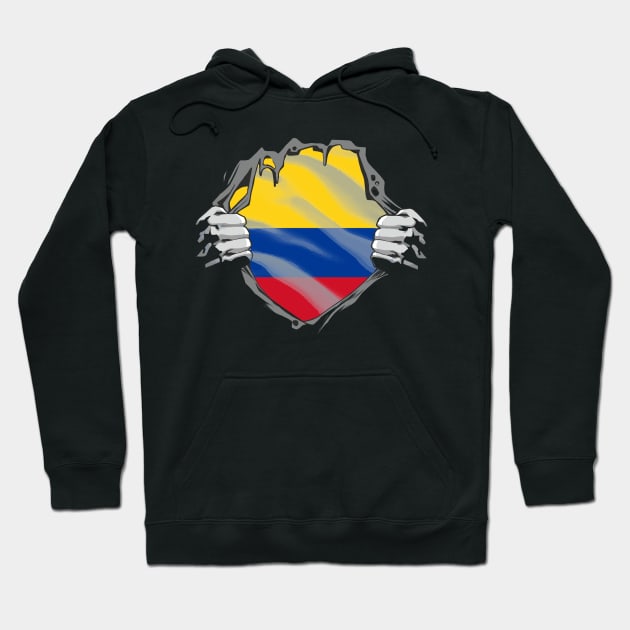 Proud Colombia Flag, Colombia gift heritage, Colombian girl Boy Friend Hoodie by JayD World